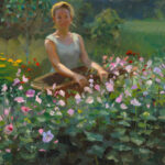 A skilled Duluth MN artist tends to a garden filled with pink, purple, and yellow flowers. The lush scene is bathed in sunlight, creating a serene and peaceful atmosphere that could easily inspire a masterpiece.